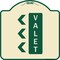 Signmission Designer Series Valet Left Arrow, Tan & Green Heavy-Gauge Aluminum Sign, 18" x 18", TG-1818-22770 A-DES-TG-1818-22770 - alternate 1